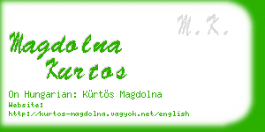 magdolna kurtos business card