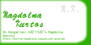 magdolna kurtos business card